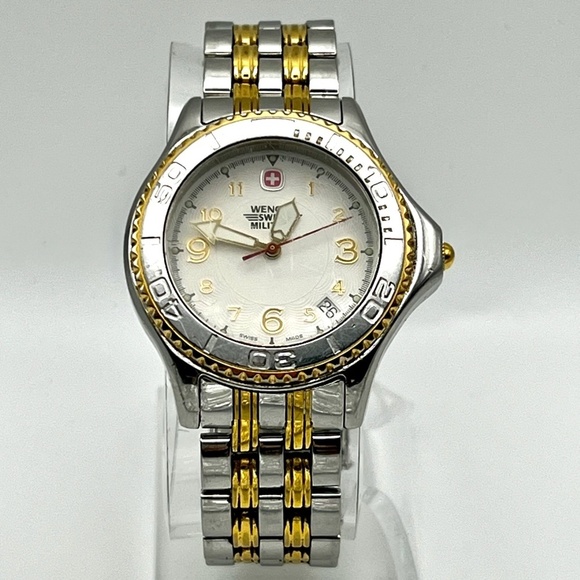 Wenger Swiss Military Round Gold and Silver Unisex Watch Working